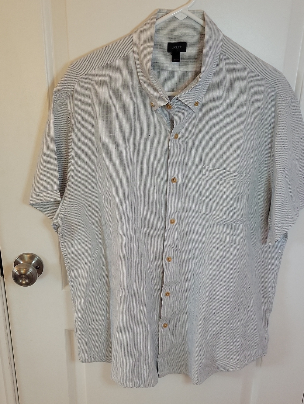 J Crew Baird McNutt Irish Linen Striped Short Sleeve Shirt XL